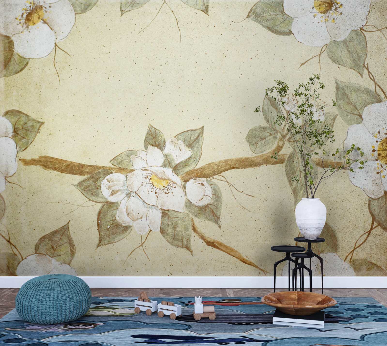 Fototapeta kvety kvitnú na konároch