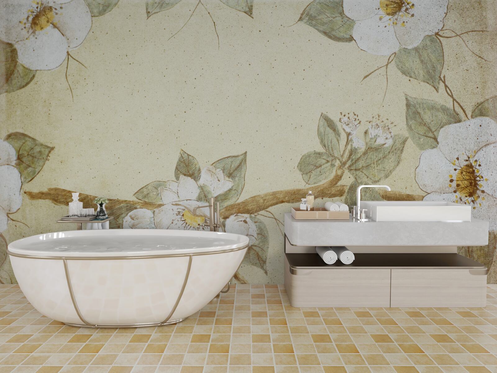 Fototapeta kvety kvitnú na konároch