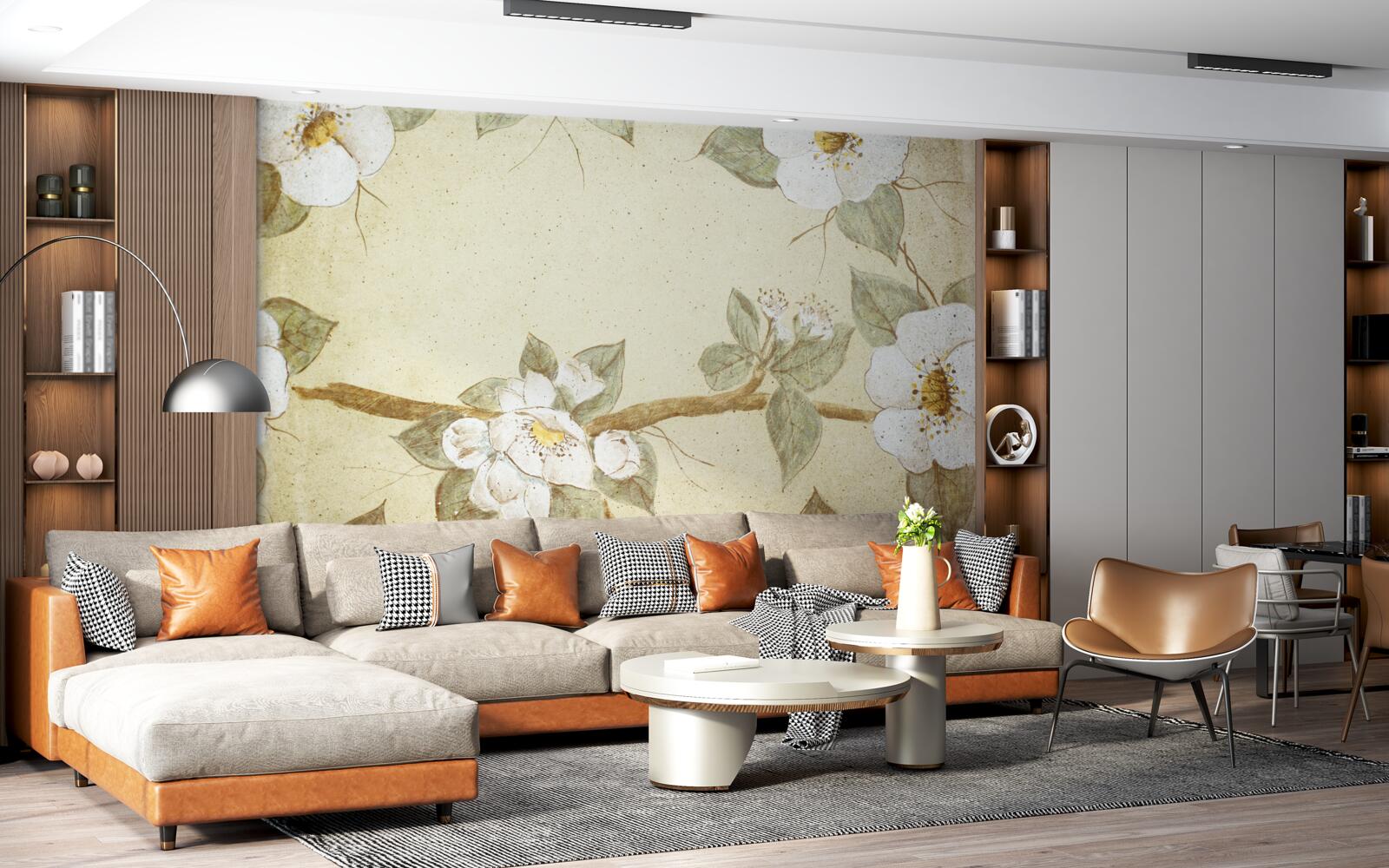 Fototapeta kvety kvitnú na konároch