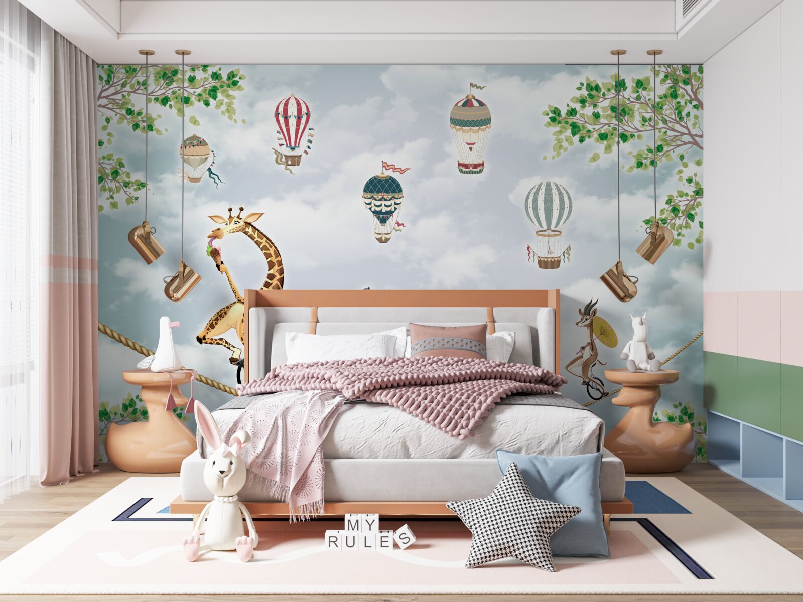 Fototapeta akrobati na lanách