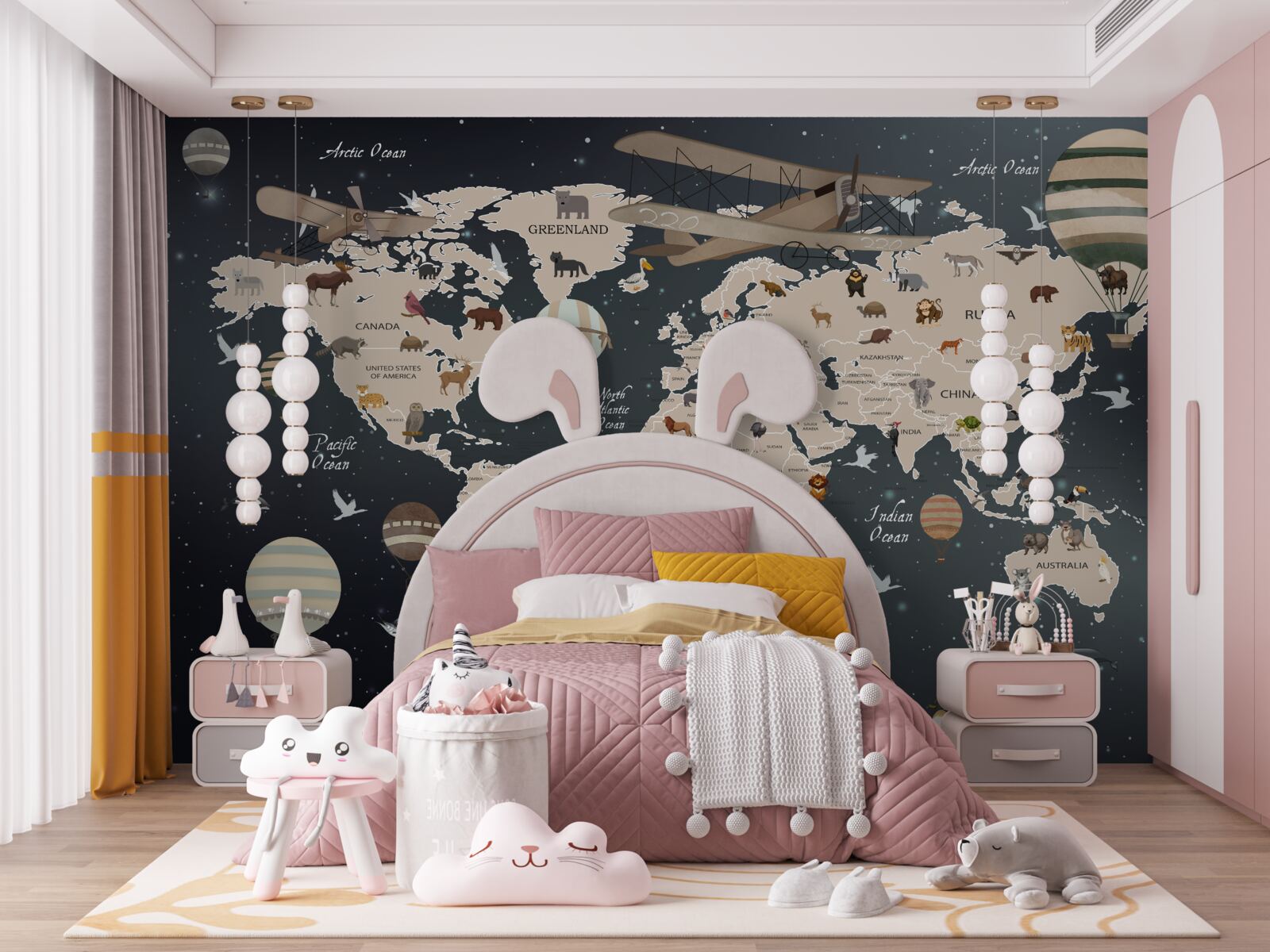 Fototapeta mapa sveta na tmavom pozadí