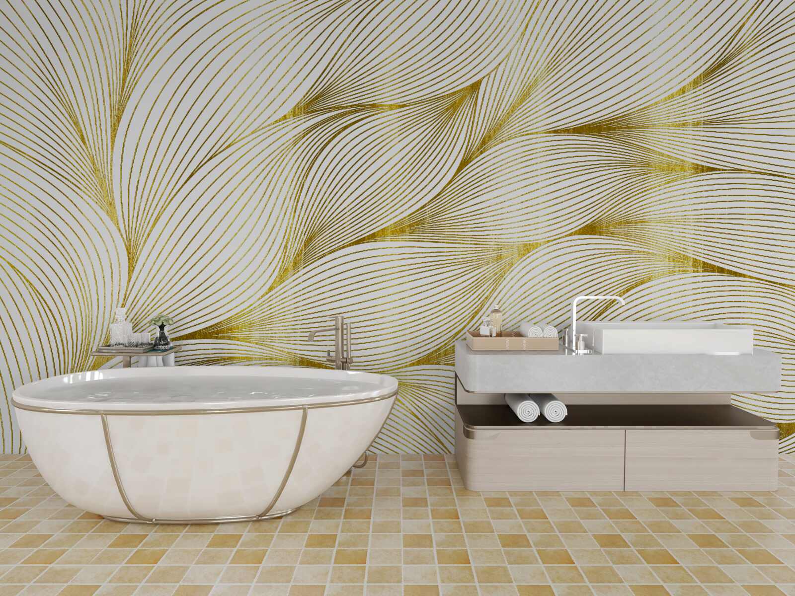 Fototapeta listy majú teplý zlatý odtieň