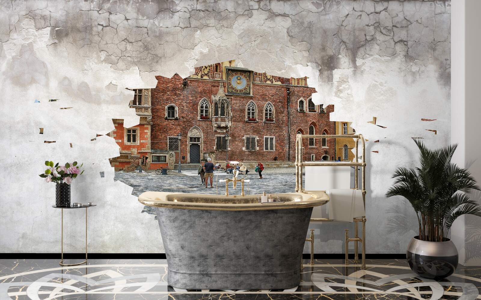 Fototapeta ulici v malom tichom meste