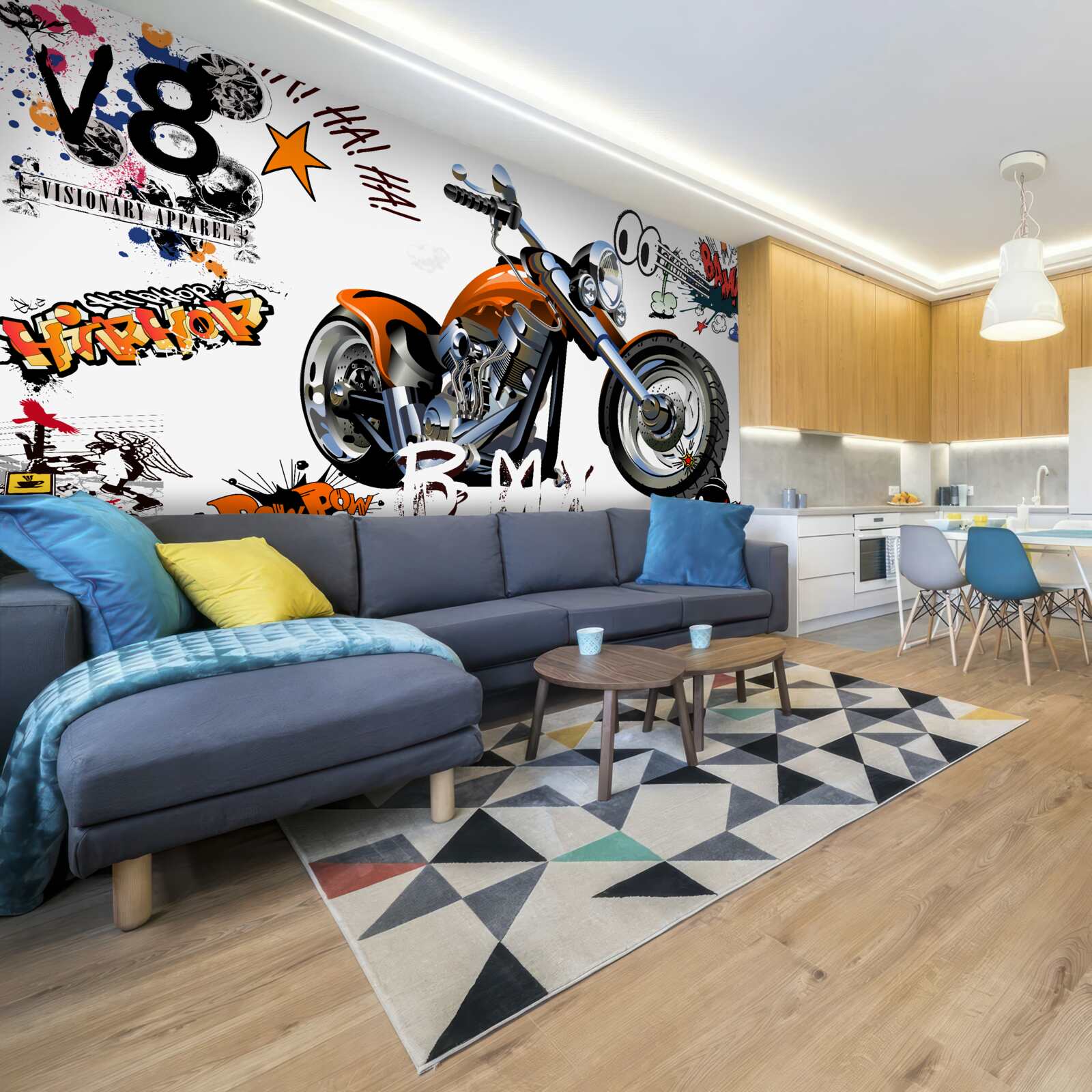 Fototapeta motocykel s textovými vzormi