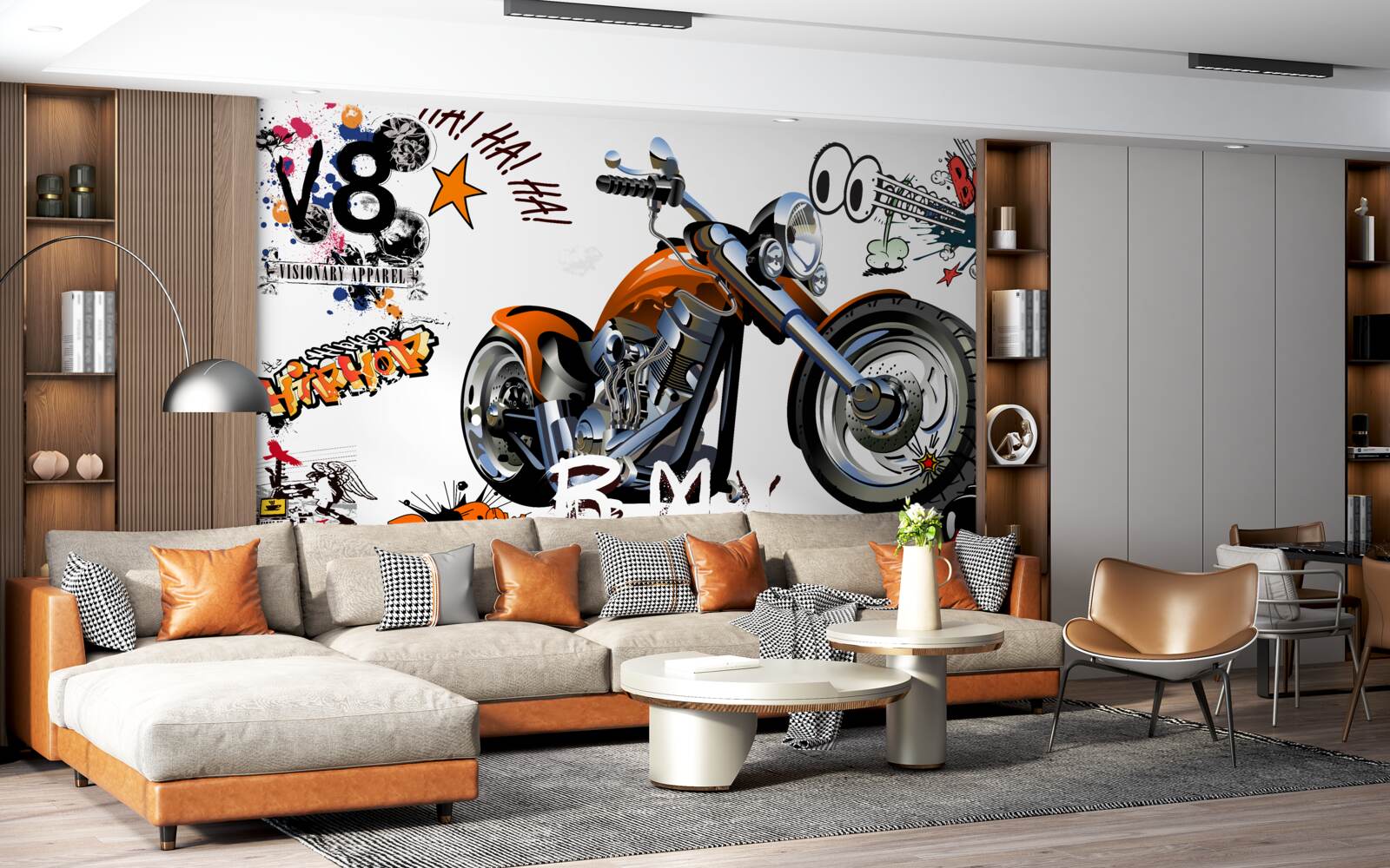 Fototapeta motocykel s textovými vzormi