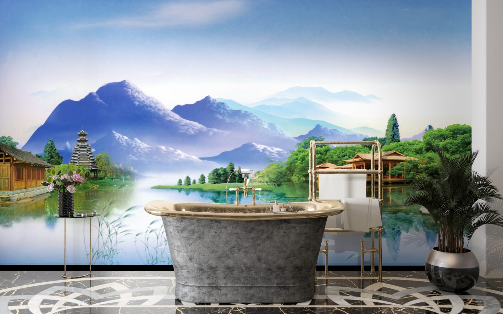 Fototapeta horské jazero v letnej krajine