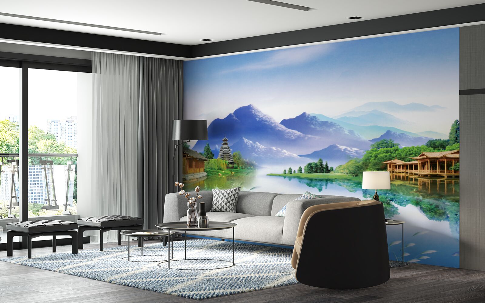 Fototapeta horské jazero v letnej krajine