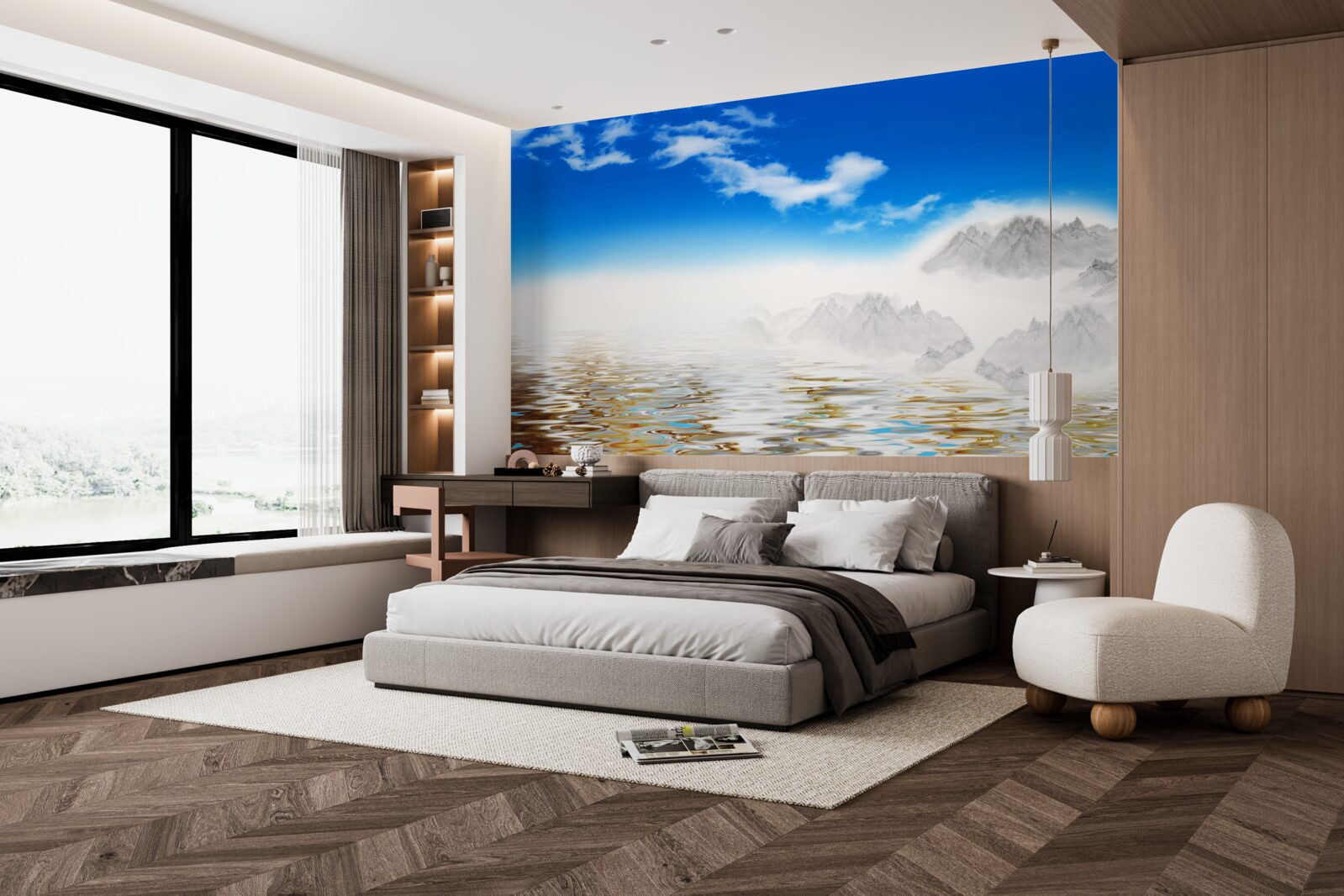 Fototapeta tichá voda pod horami