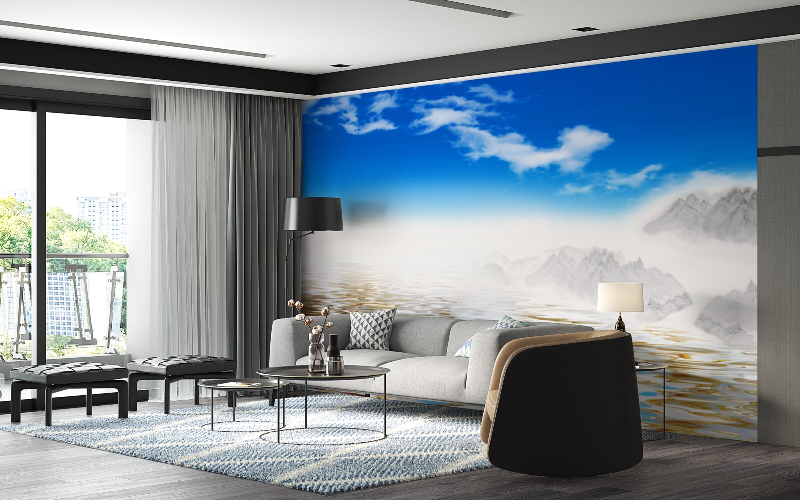 Fototapeta tichá voda pod horami