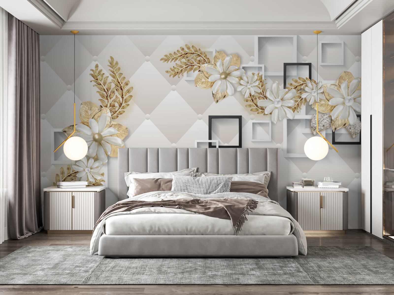 Fototapeta kvetinové aranžmány v štvorcových tvaroch