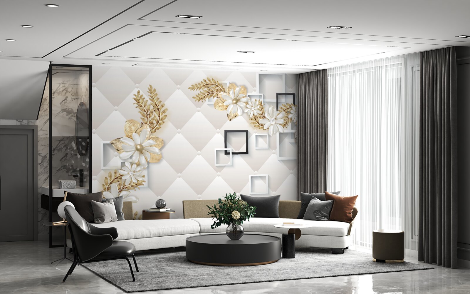 Fototapeta kvetinové aranžmány v štvorcových tvaroch