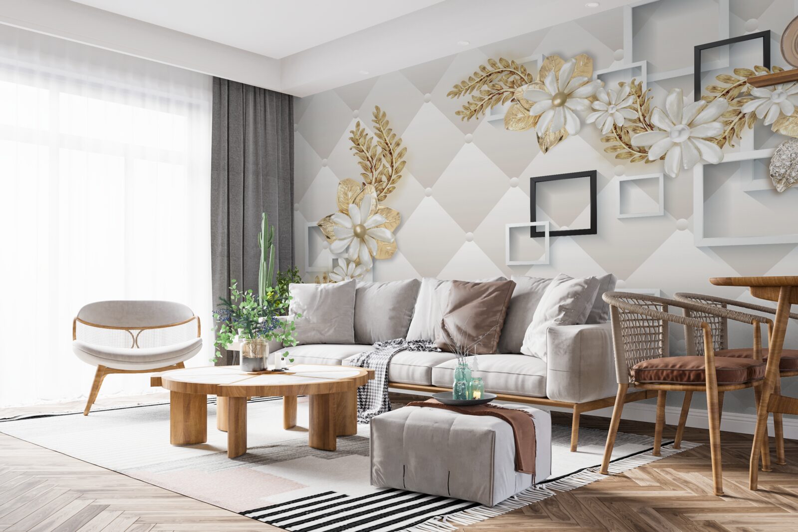 Fototapeta kvetinové aranžmány v štvorcových tvaroch