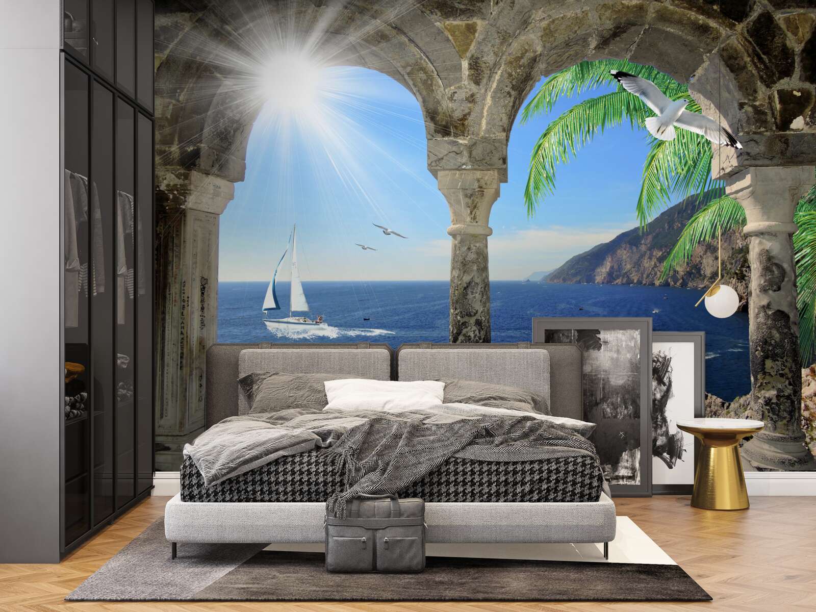 Fototapeta staroveký oblúk s výhľadom na more