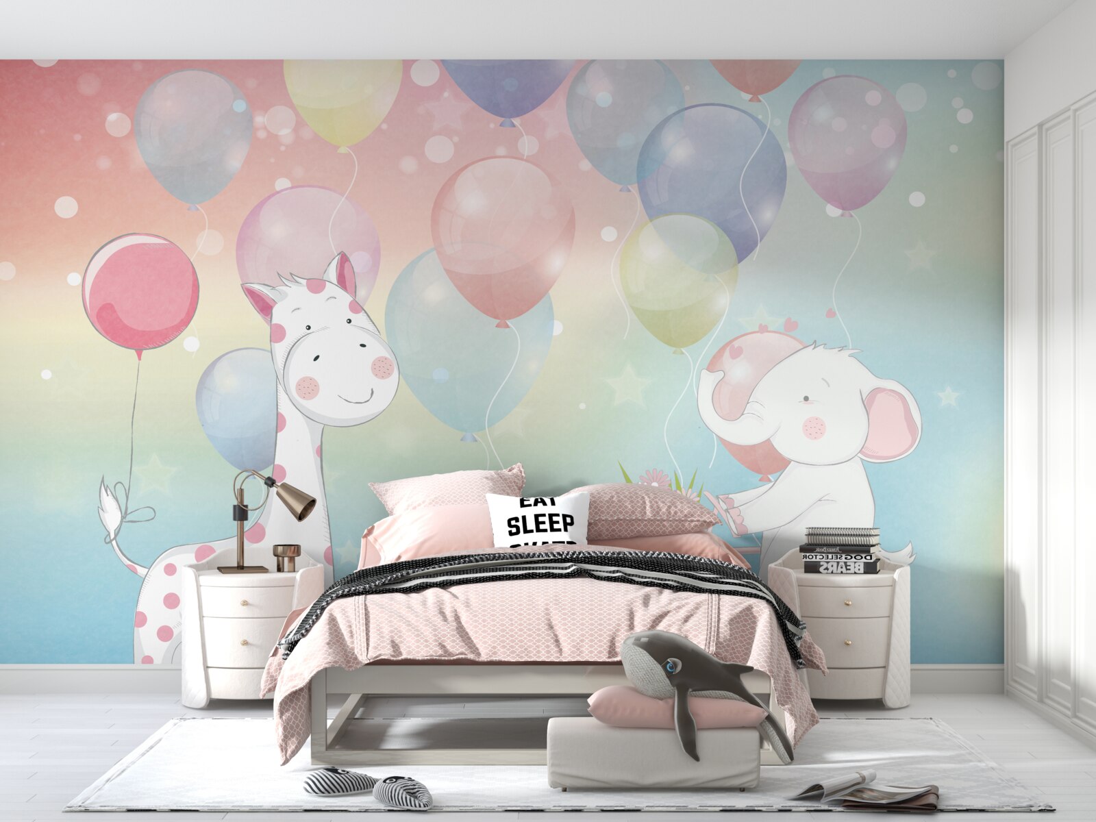 Fototapeta slon sa blíži k žirafe