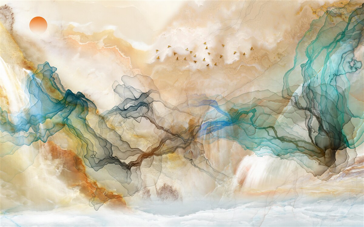 Fototapeta japonská krajina v abstraktnom štýle