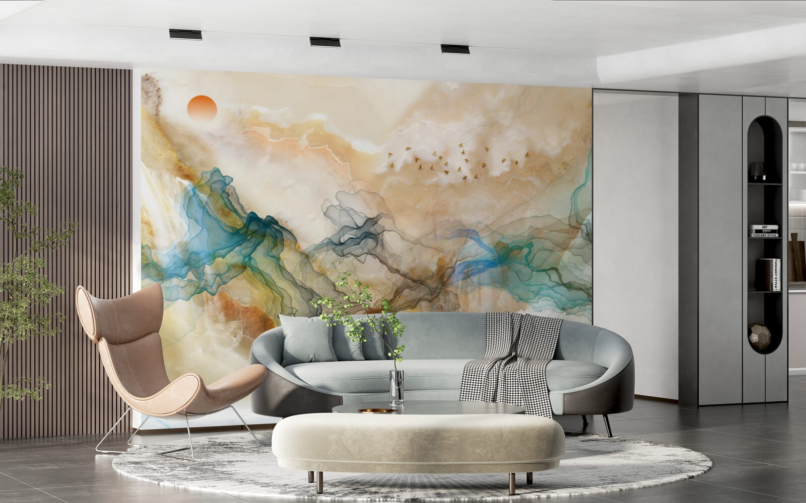 Fototapeta japonská krajina v abstraktnom štýle