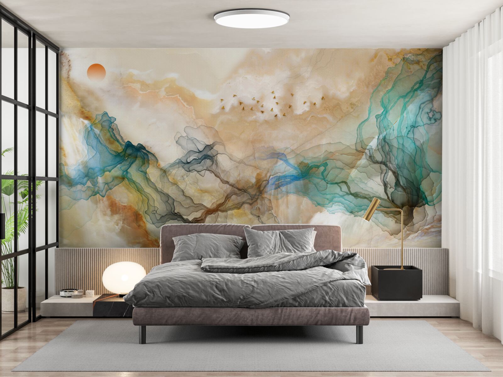 Fototapeta japonská krajina v abstraktnom štýle