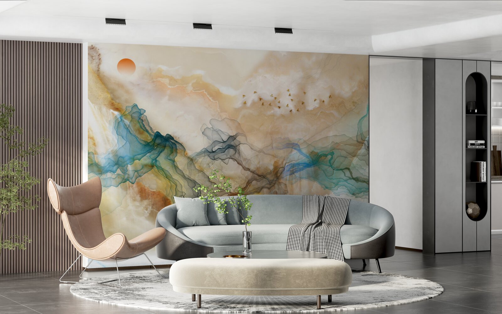 Fototapeta japonská krajina v abstraktnom štýle