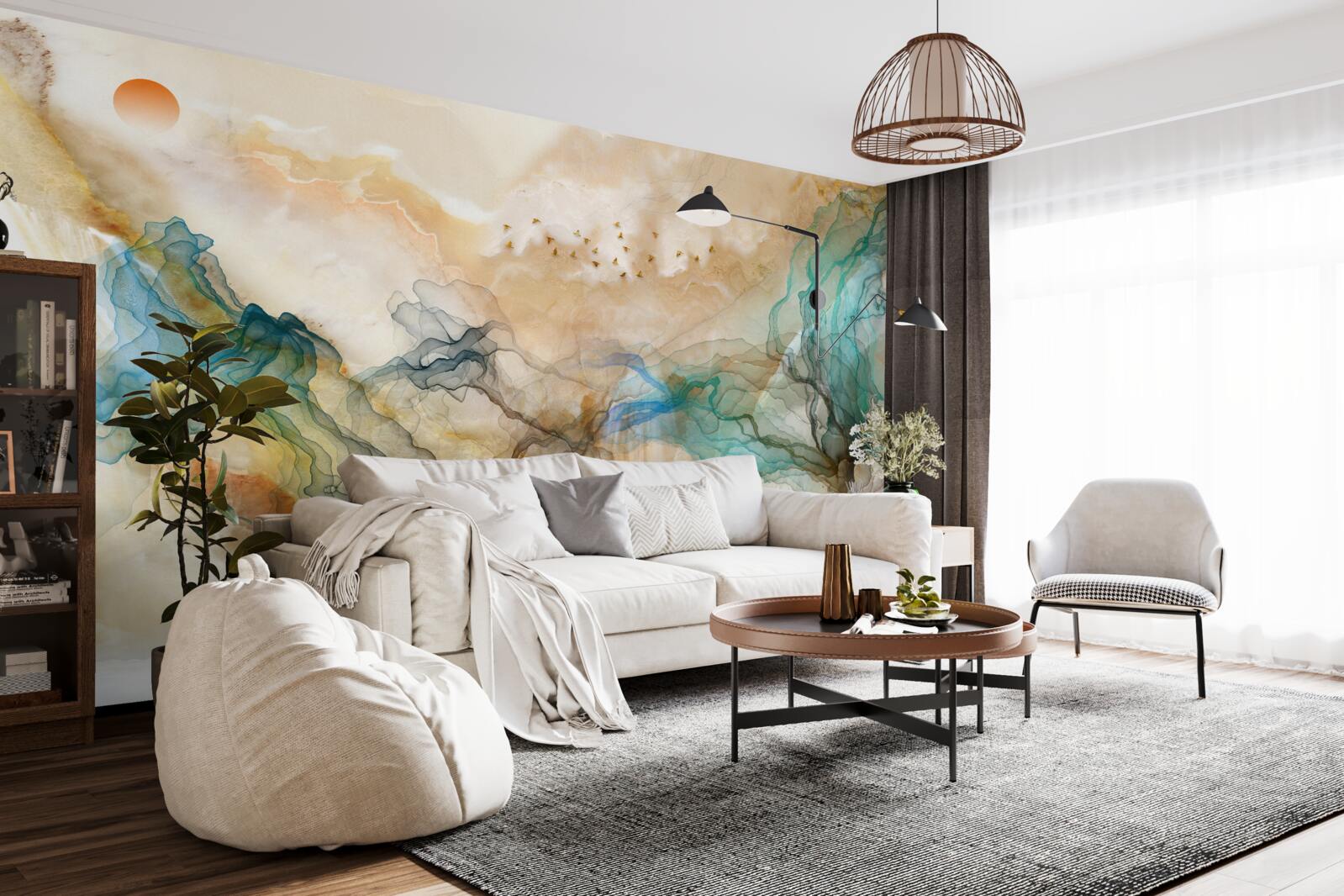 Fototapeta japonská krajina v abstraktnom štýle