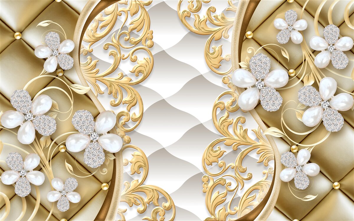 Fototapeta šperky a kov s kvetinovými motívmi