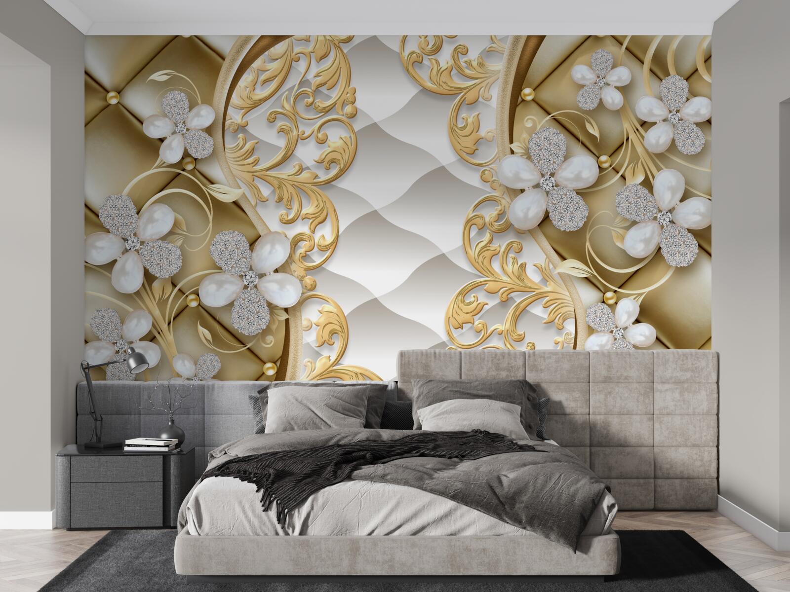 Fototapeta šperky a kov s kvetinovými motívmi