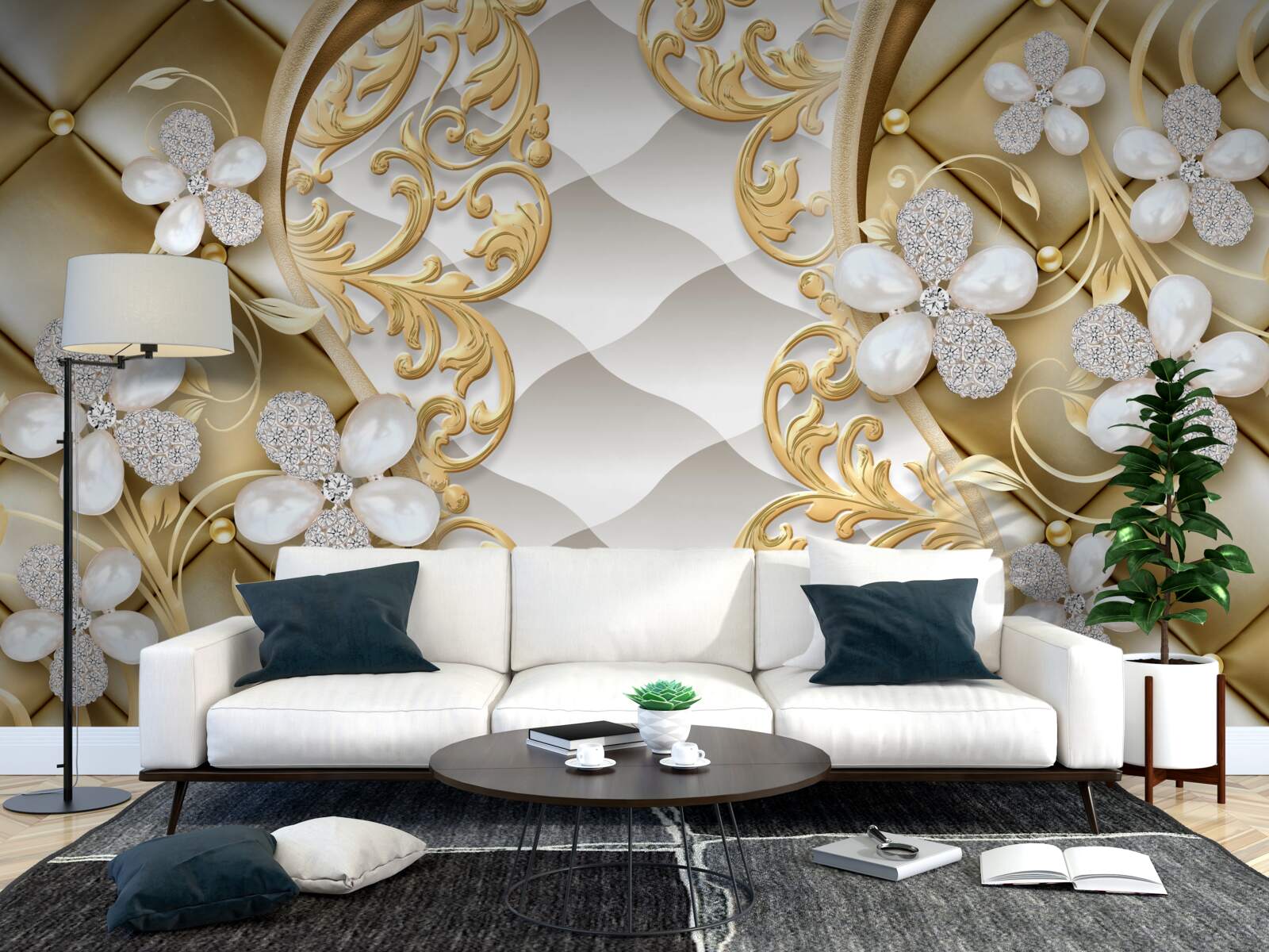 Fototapeta šperky a kov s kvetinovými motívmi