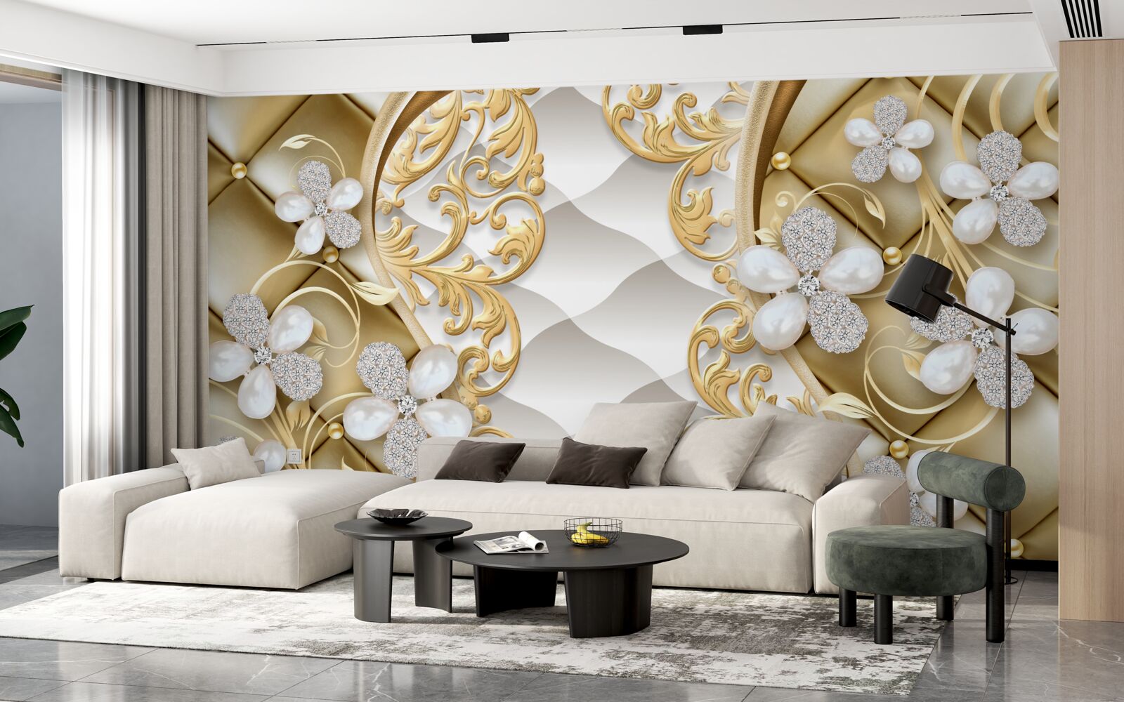 Fototapeta šperky a kov s kvetinovými motívmi