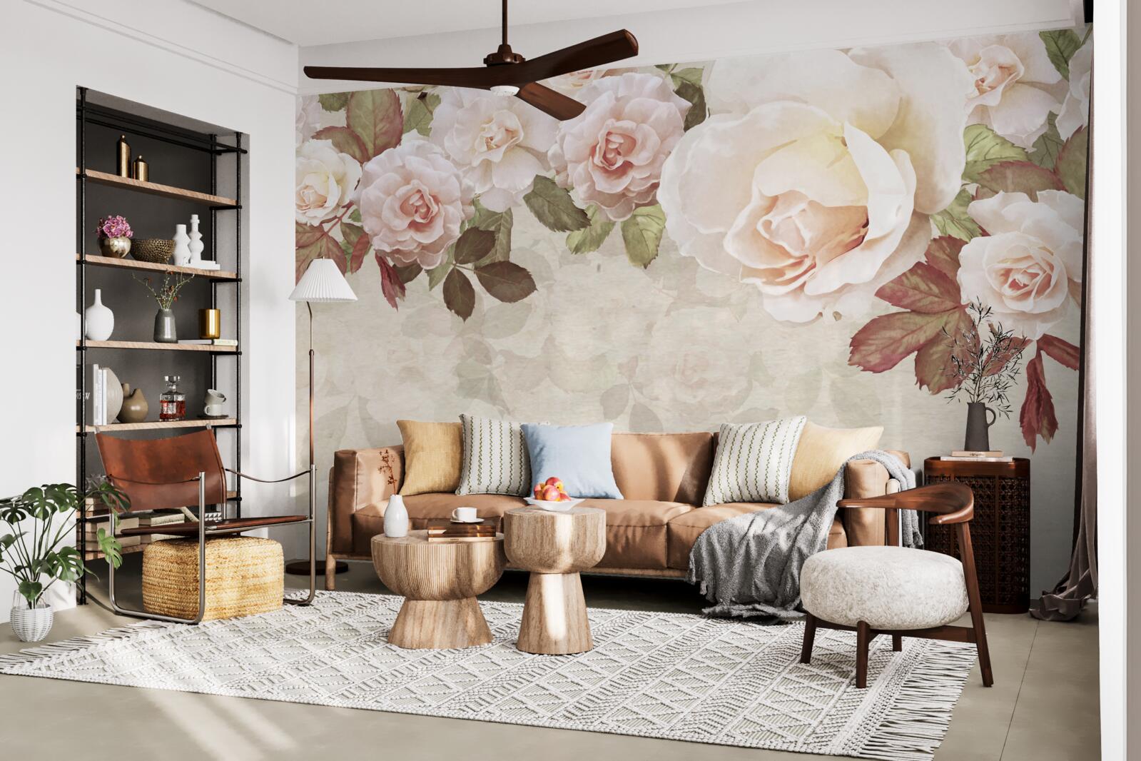 Fototapeta jemné ružové šišky vyrobené akvarelom