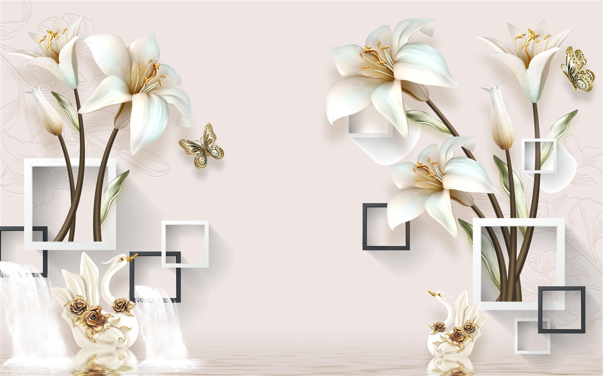 Fototapeta štvorcové rámy s kvetmi