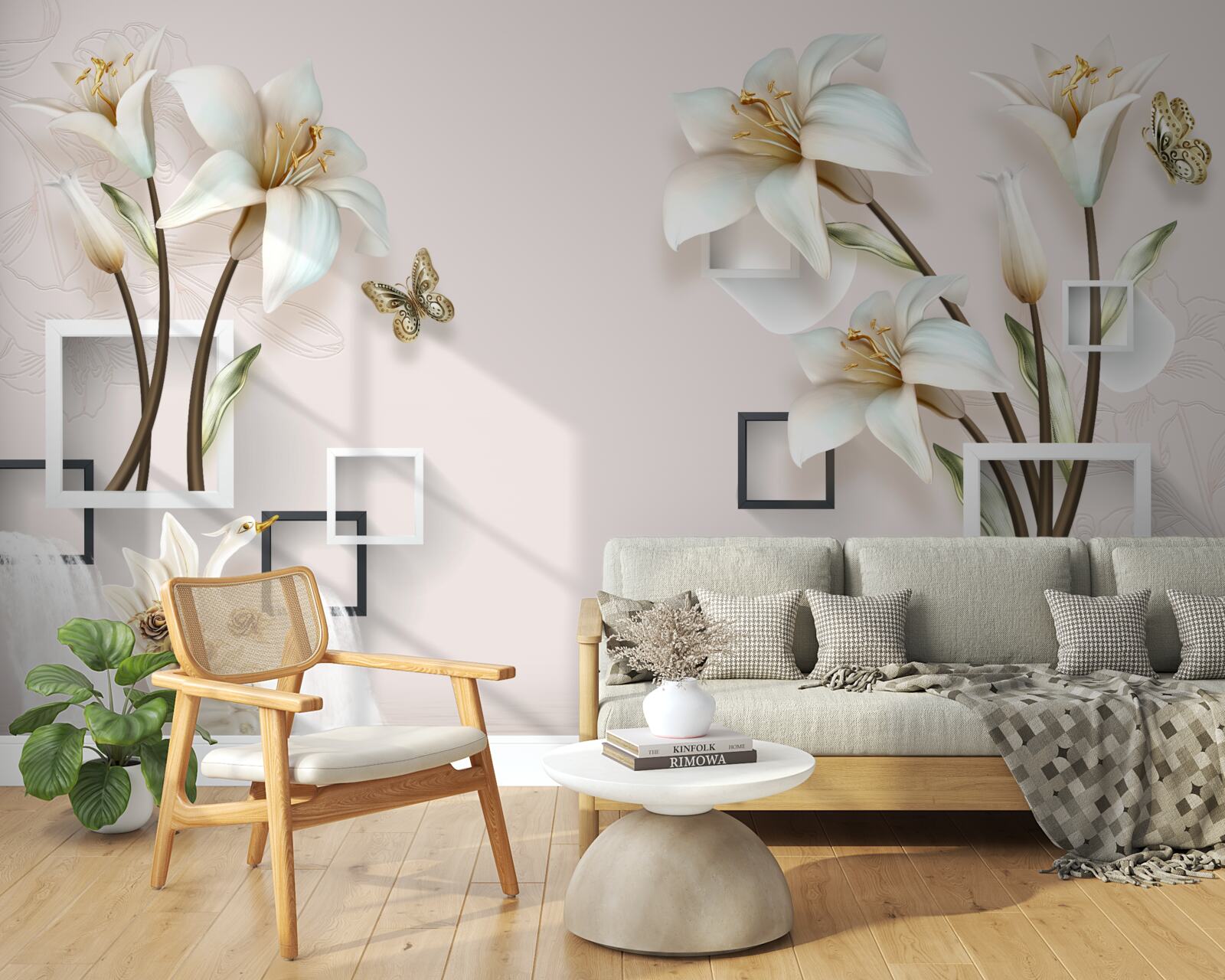 Fototapeta štvorcové rámy s kvetmi