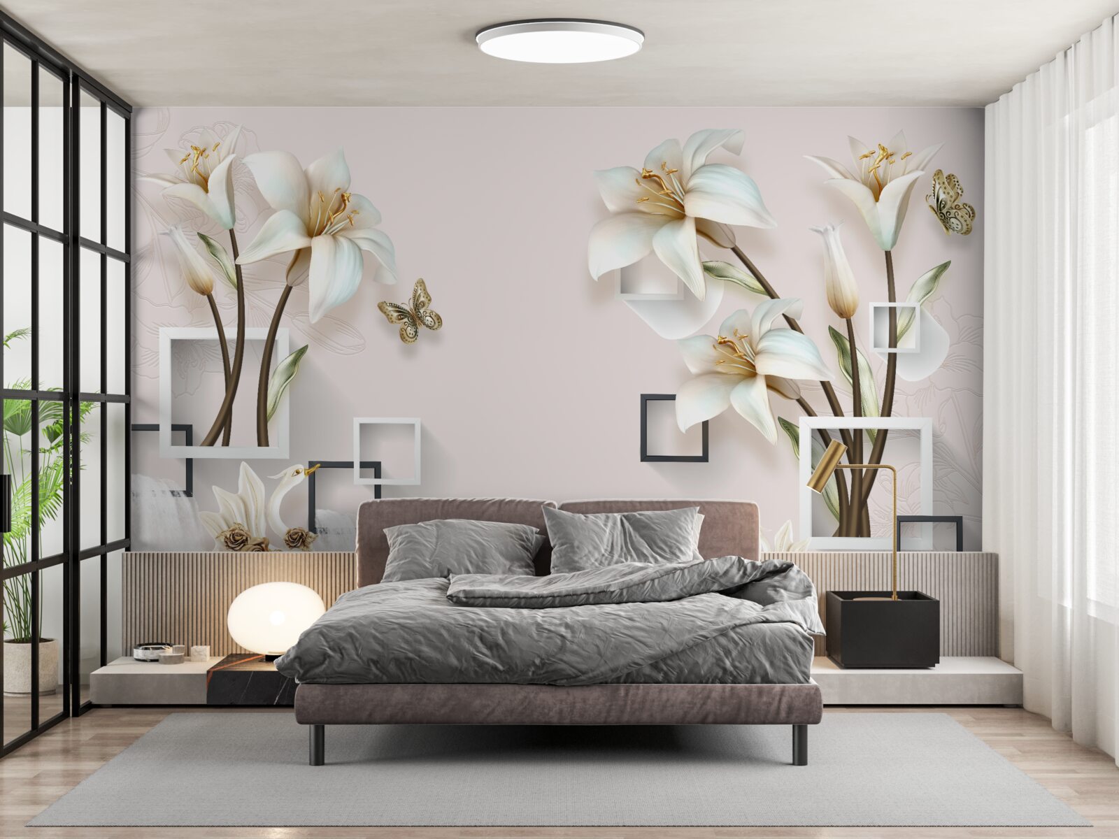 Fototapeta štvorcové rámy s kvetmi