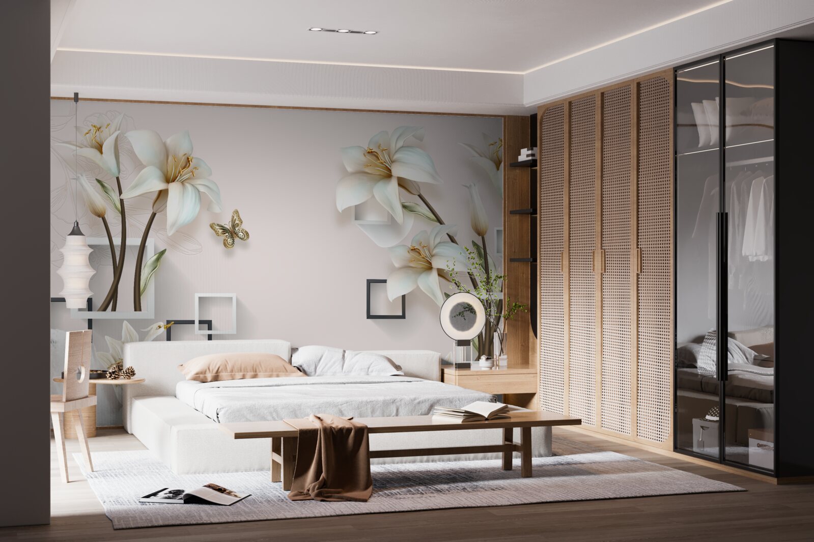 Fototapeta štvorcové rámy s kvetmi