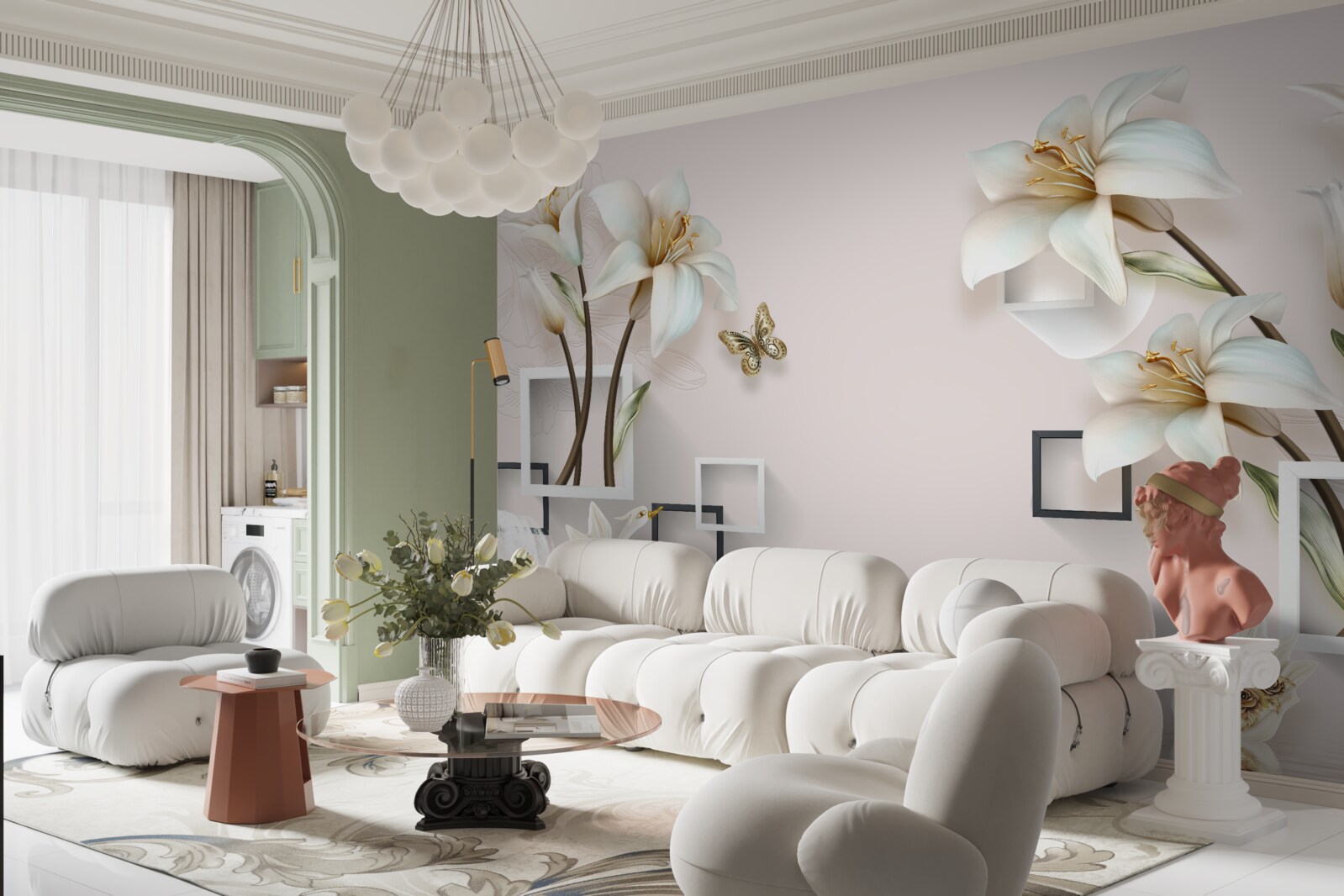 Fototapeta štvorcové rámy s kvetmi