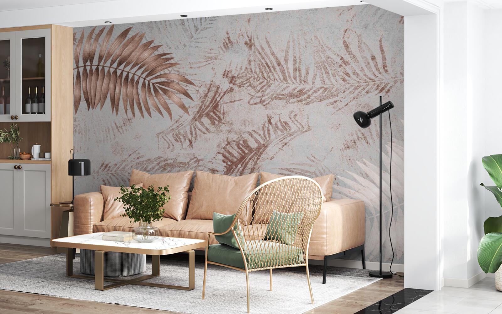 Fototapeta hnedá a biela papraď