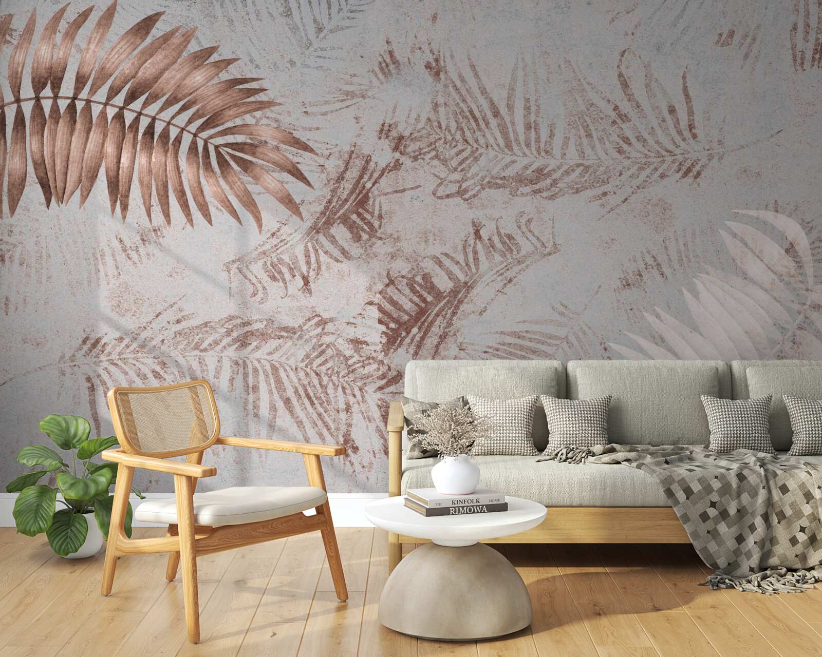 Fototapeta hnedá a biela papraď