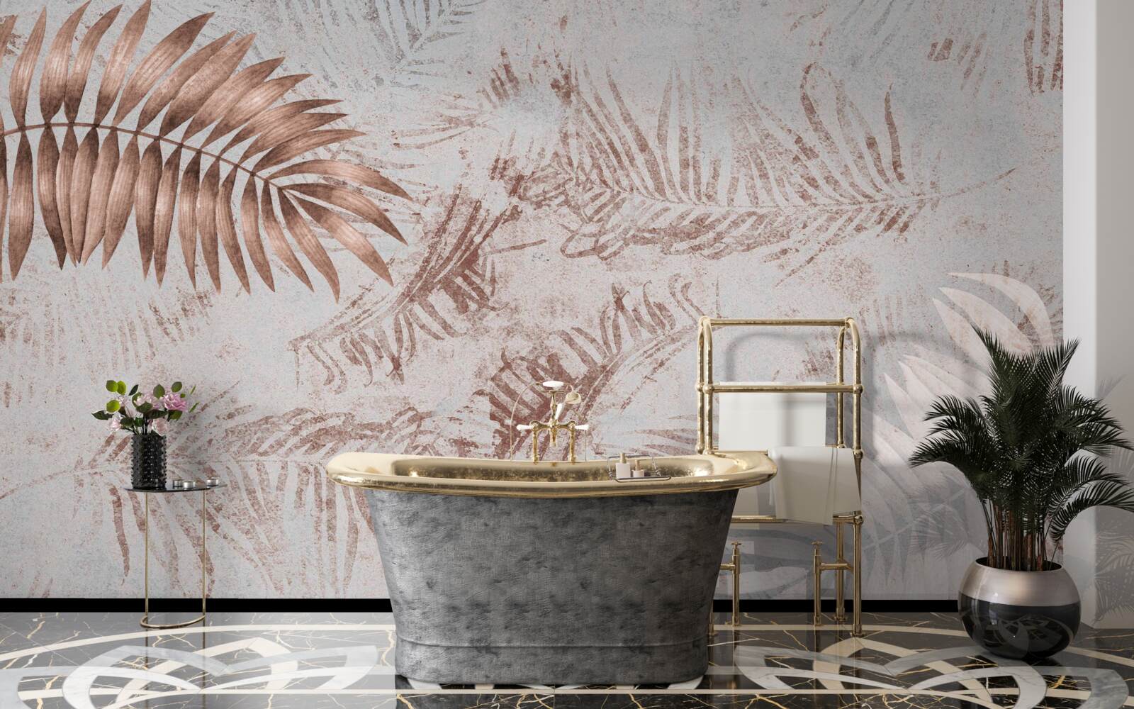 Fototapeta hnedá a biela papraď