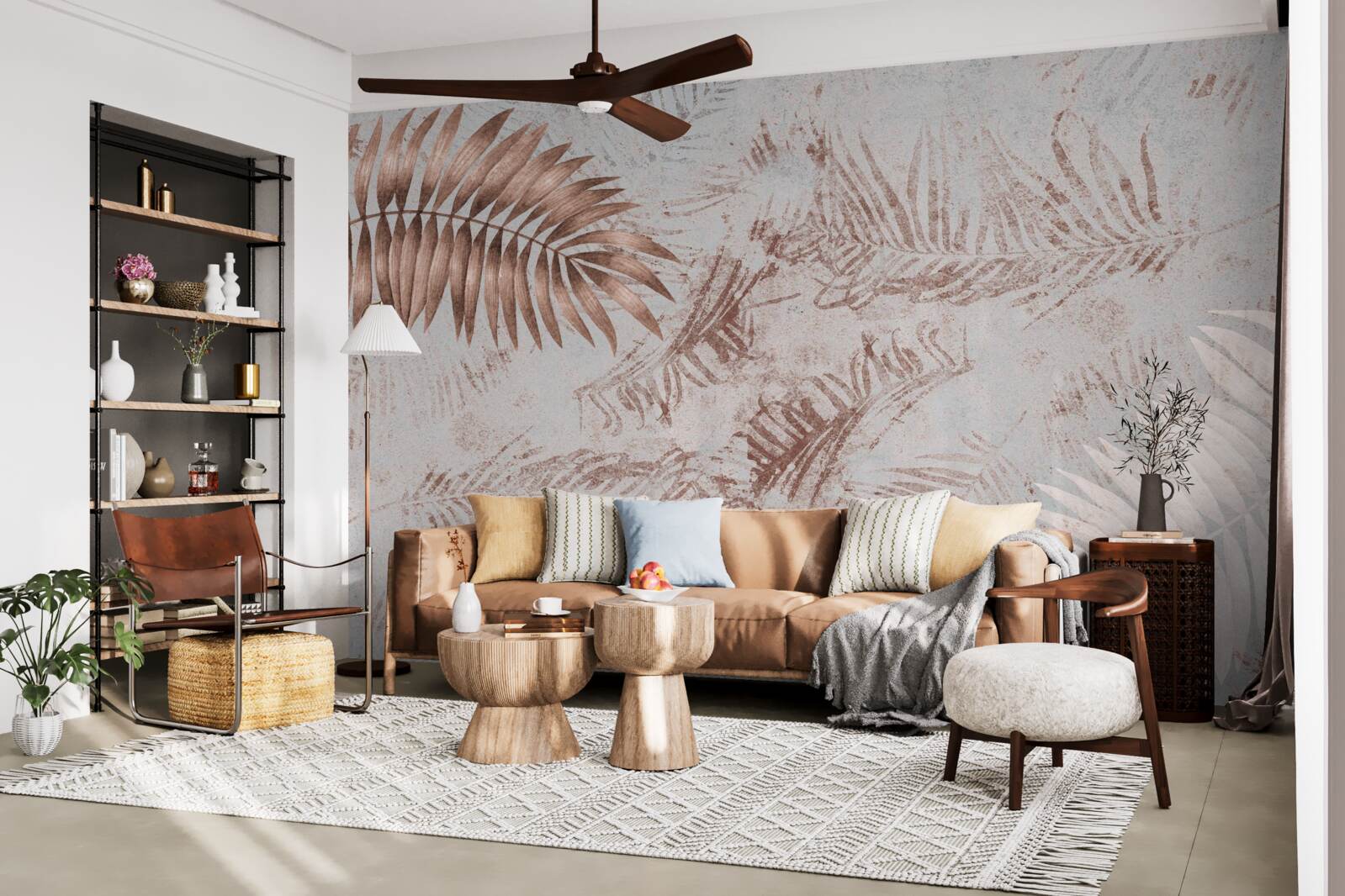 Fototapeta hnedá a biela papraď