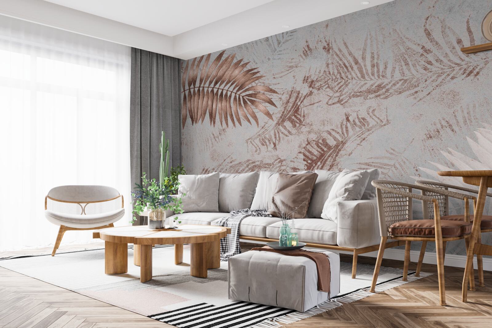 Fototapeta hnedá a biela papraď