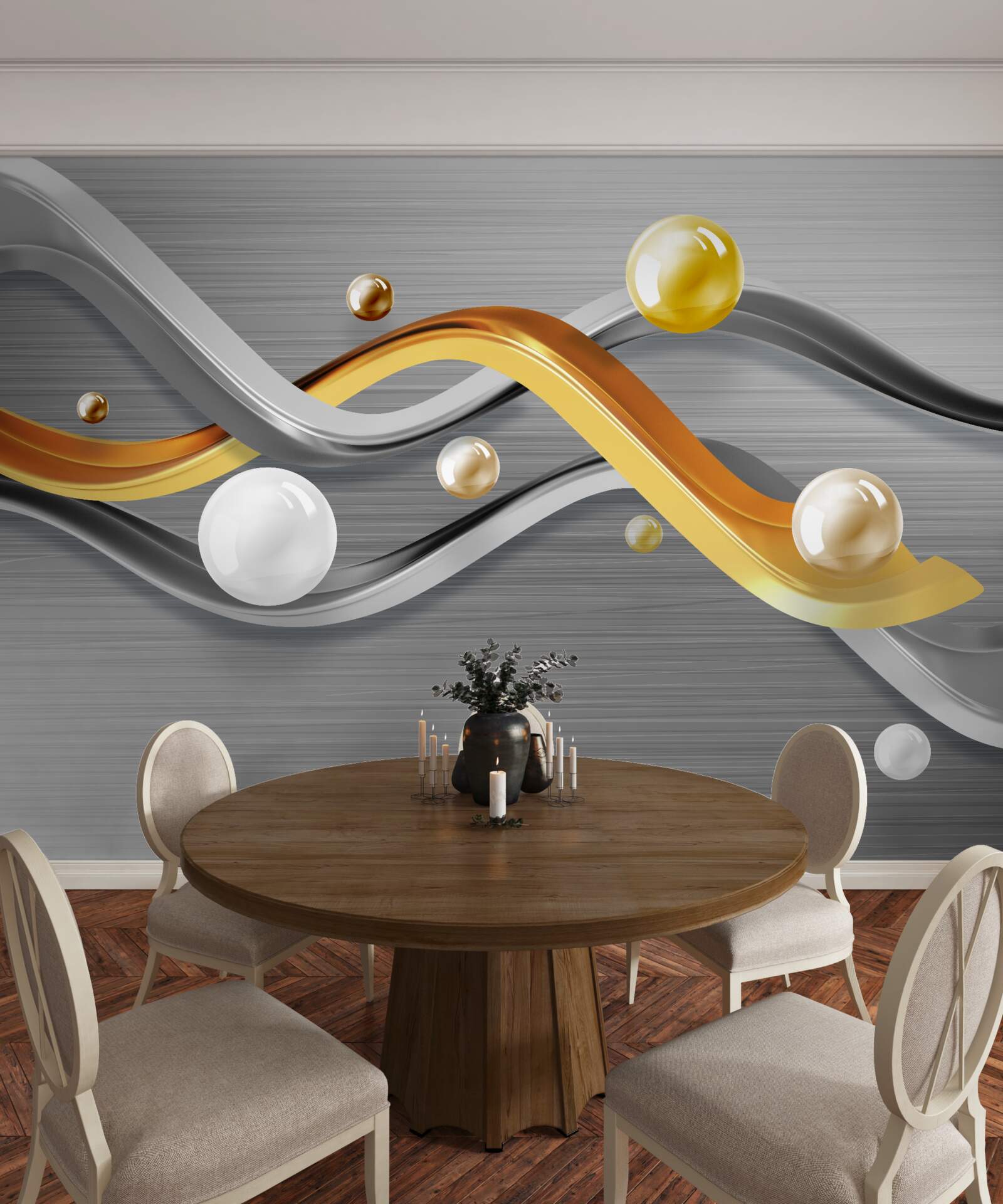 Fototapeta čiary a gule v abstrakcii