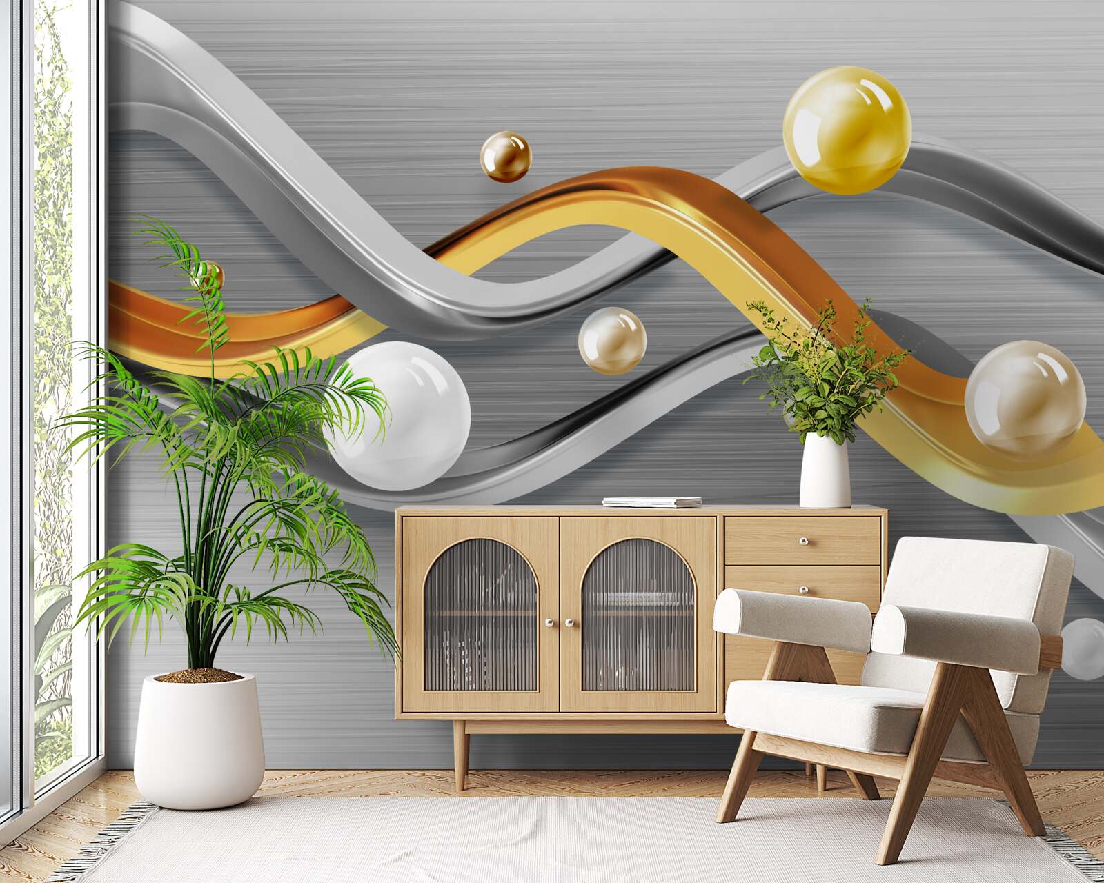 Fototapeta čiary a gule v abstrakcii