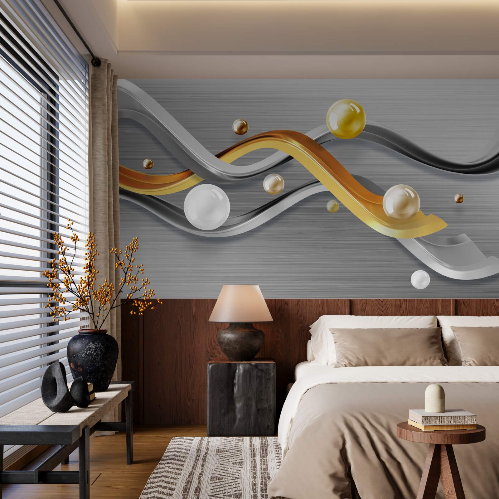 Fototapeta čiary a gule v abstrakcii