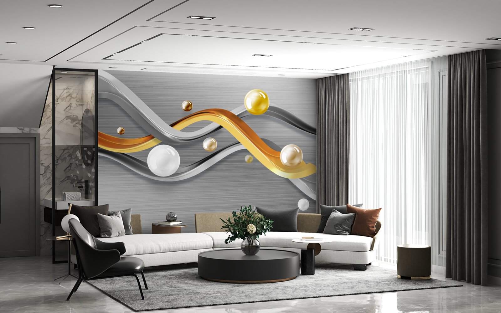 Fototapeta čiary a gule v abstrakcii