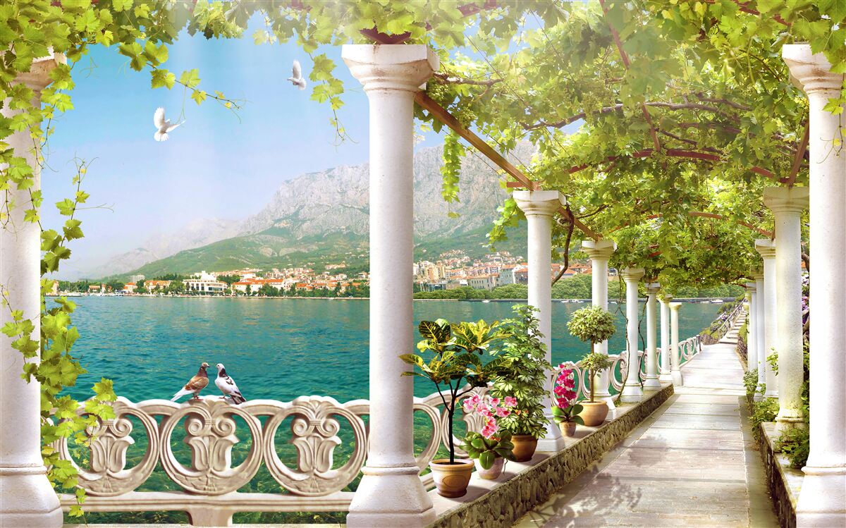 Fototapeta výhľad na okolie z hrádze