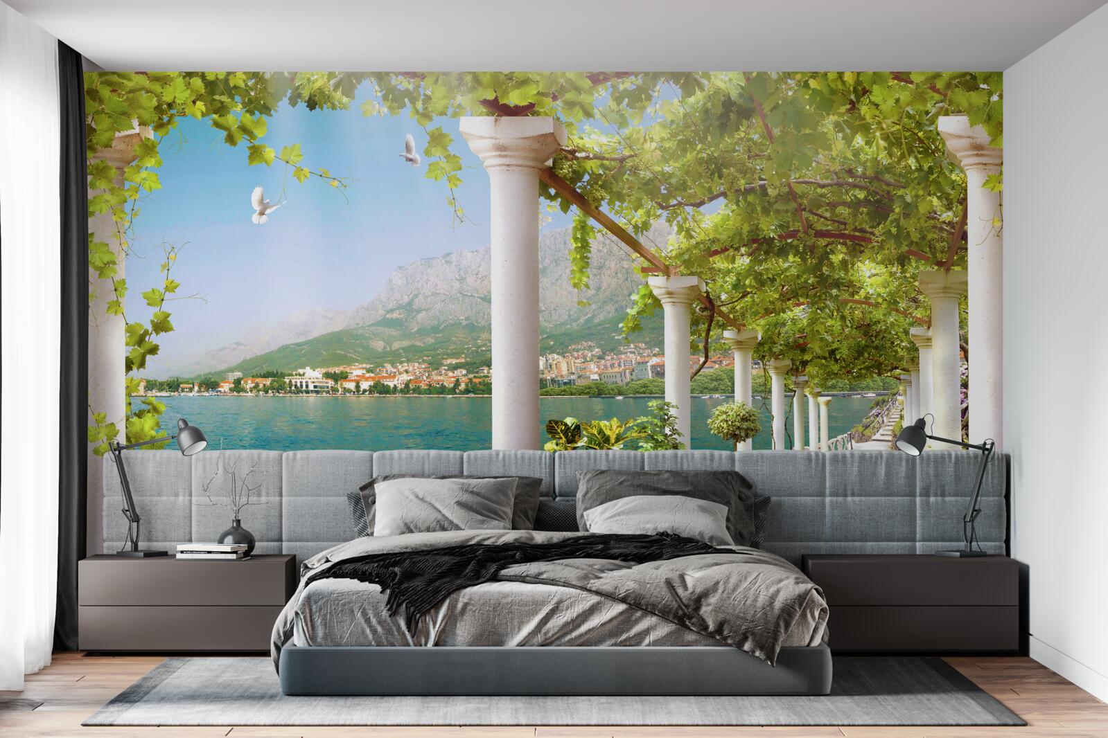 Fototapeta výhľad na okolie z hrádze