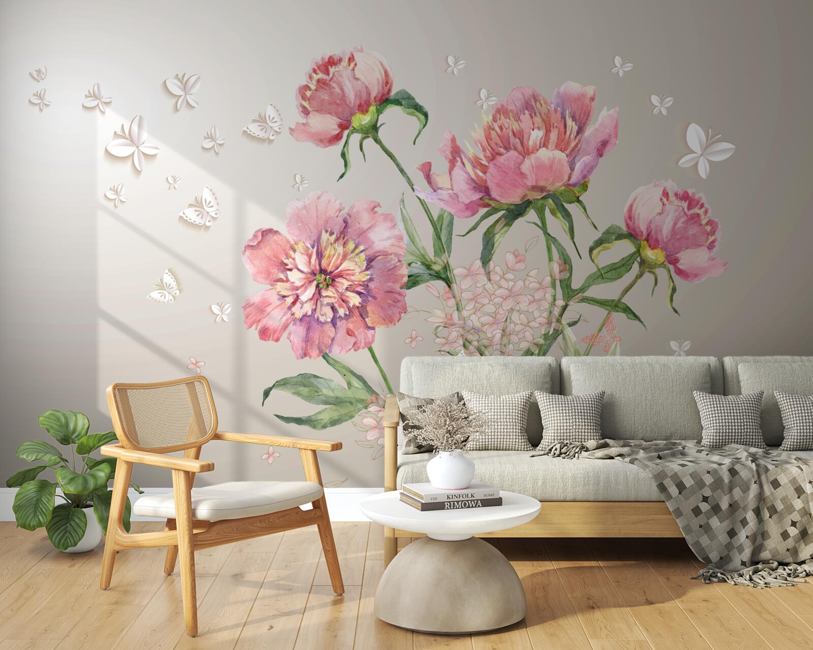 Fototapeta jemné jarné kvety s jemným ružovým nádychom