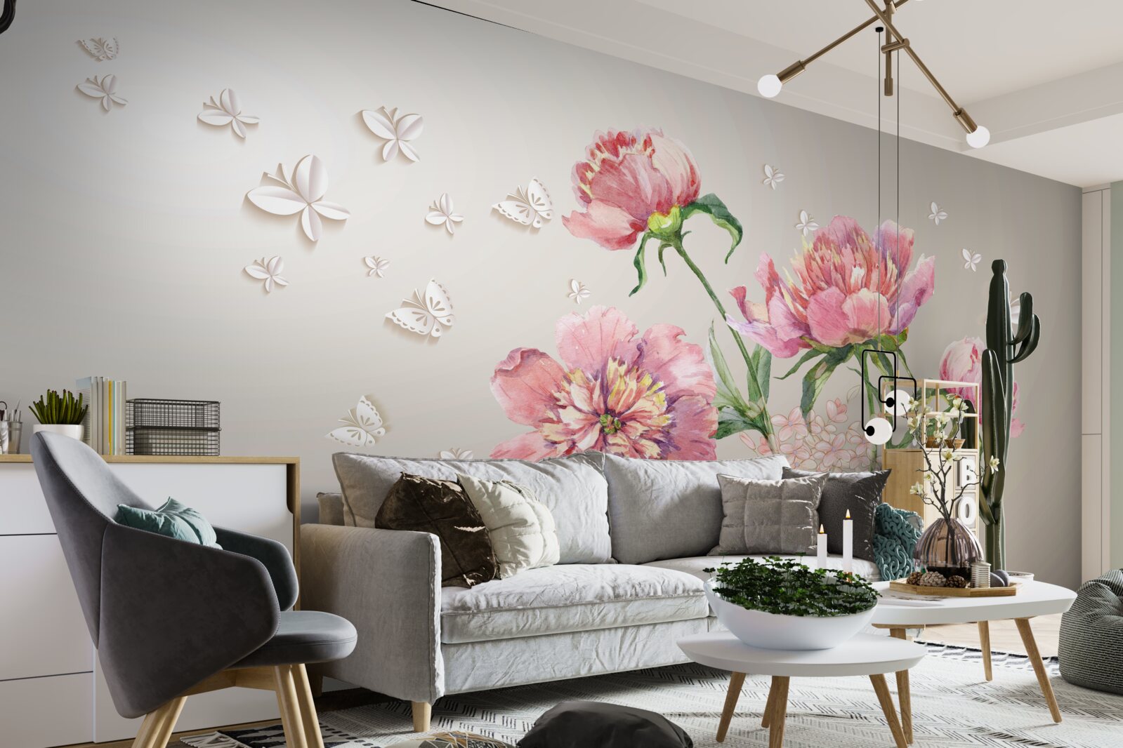 Fototapeta jemné jarné kvety s jemným ružovým nádychom