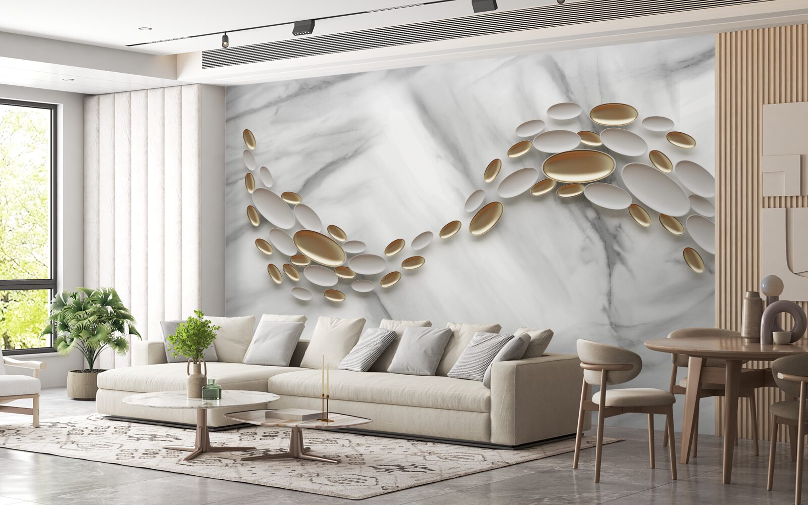 Fototapeta zlato je prepletené mramorovými žilami