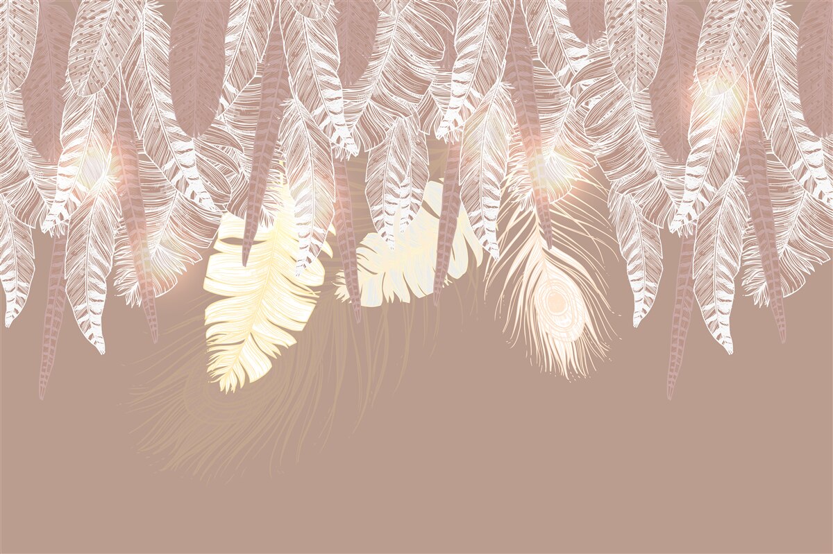 Fototapeta listy paprade sú biele