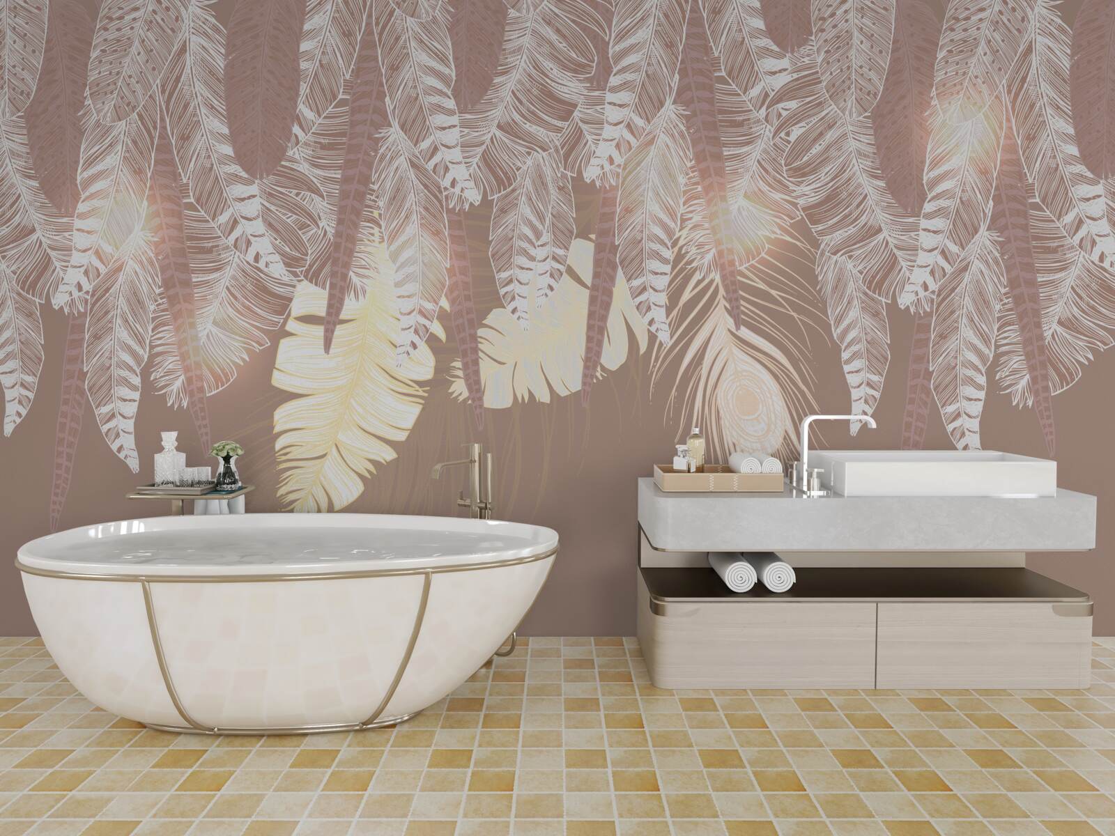 Fototapeta listy paprade sú biele