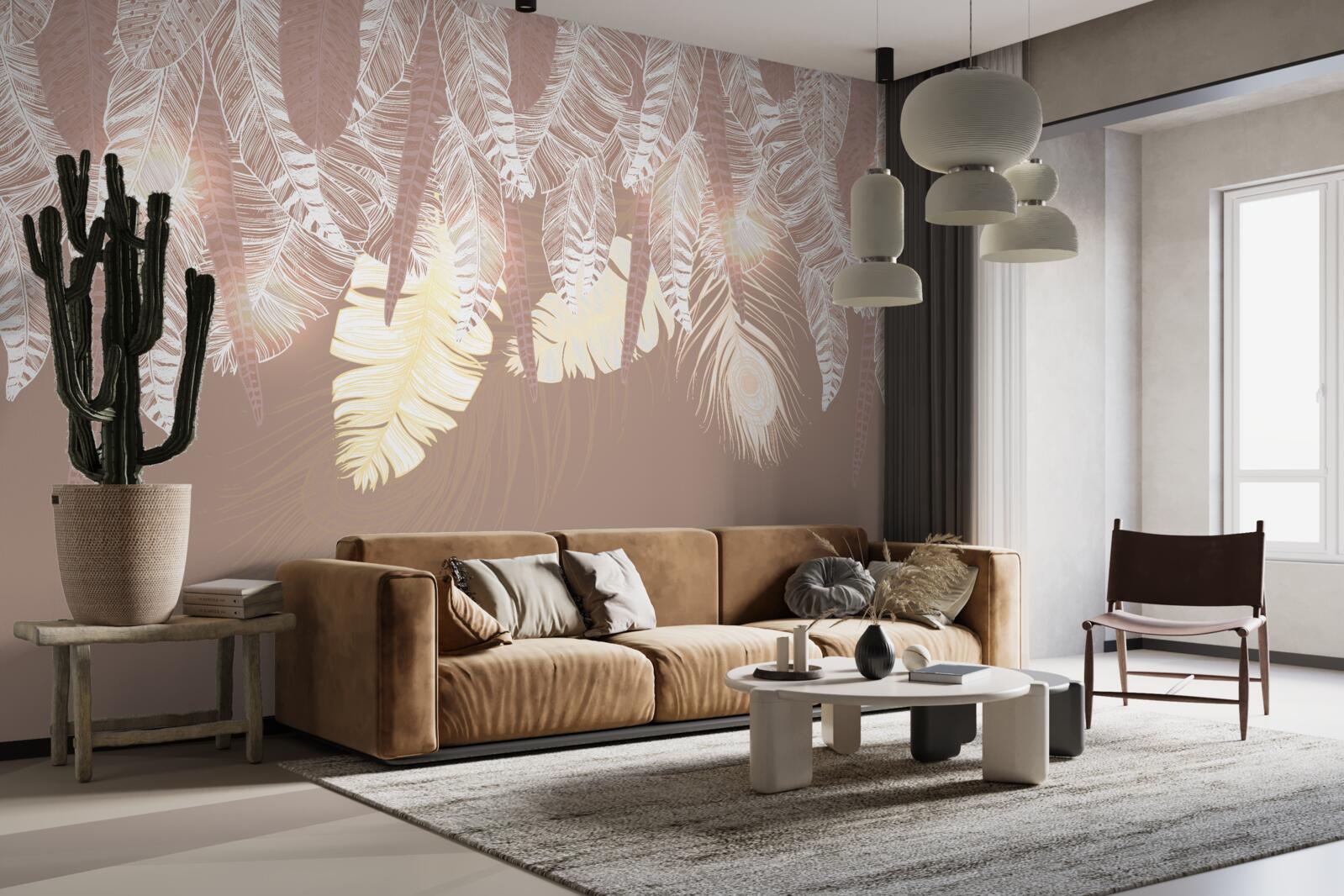 Fototapeta listy paprade sú biele